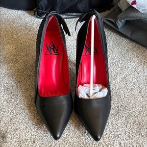 YRU Black Heels with Red Interior